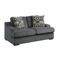 Modern Traditional Luxury Living Room Loveseat 1Pc Dark Gray Plush Microfiber Upholstery 2 Pillows Cushion Seat Solid Wood Furniture Dark Gray Microfiber Wood Primary Living Space Luxury,Modern,Traditional Solid Wood