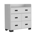 Alyn Dresser, Four Legs, Four Drawers, One Double Drawer, Superior Top White White Bedroom Modern Particle Board Particle Board