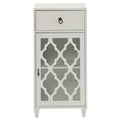 White Side Table With Drawer And Door White White Primary Living Space Drawers Rectangular Wood Glass