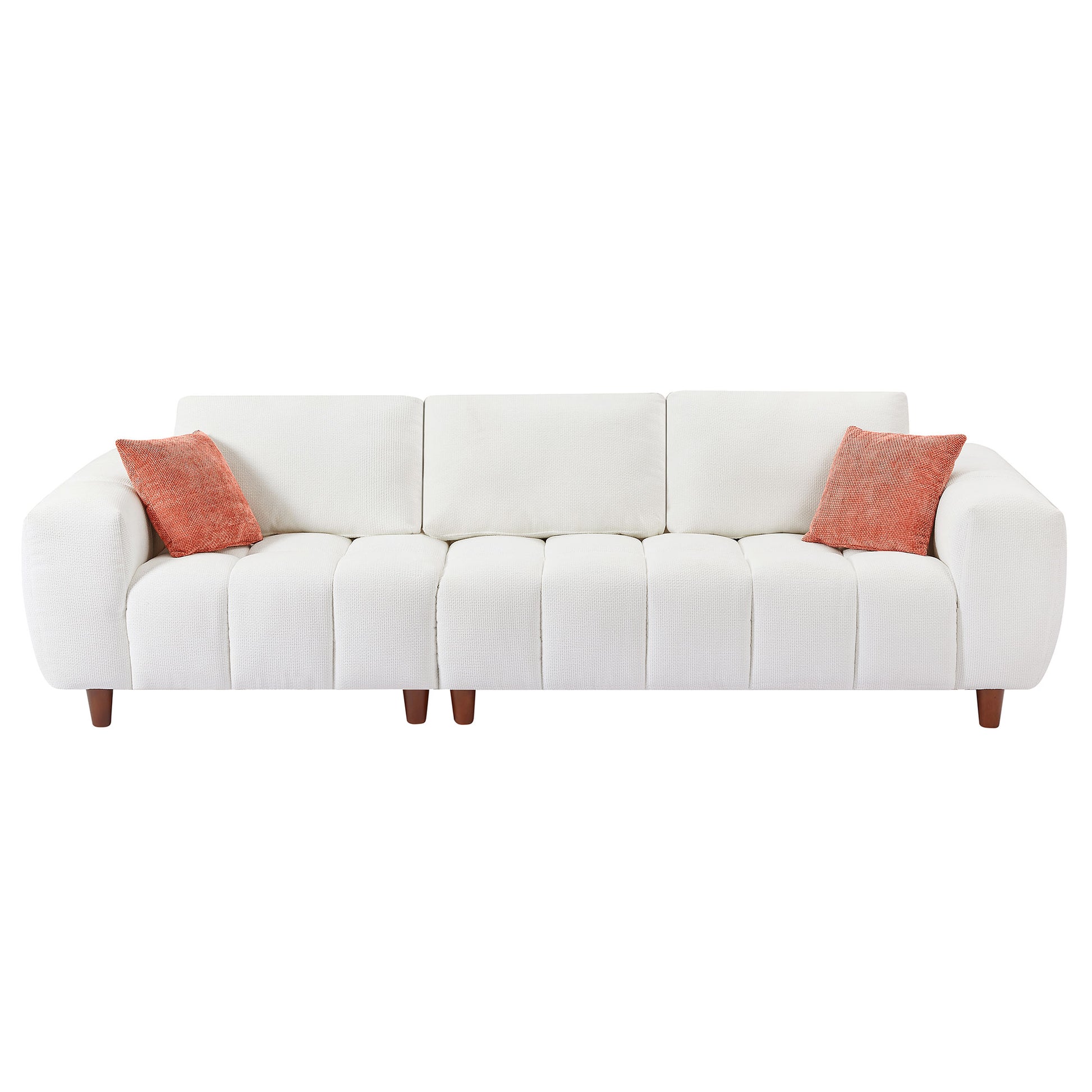 111.81 Inch Convertible Sectional Sofa Couch, L Shaped Sofa With Fabric Couch,Modern Design Cream Style Marshmallow Sofa For Living Room And Office,White White Wood Fabric 3 Seat