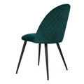 Green Velvet Dining Chairs With Black Metal Legs, Set Of 4 Chairs Only Four Chairs Green Dining Room Dry Clean Modern Dining Chairs Solid Back Set Of 4 Or More Foam Velvet