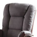 Grey And Cherry Glider Chair With Ottoman Grey Brown Primary Living Space Modern Rubberwood Microfiber