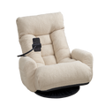 Adjustable Head And Waist, Game Chair, Lounge Chair In The Living Room, 360 Degree Rotatable Sofa Chair,Rotatable Seat Leisure Chair Deck Chair Beige Metal Soft Cotton Metal