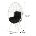 Black And White Patio Chair With Removable Cushion Yes Lounge White Black Garden & Outdoor Modern Wood Fabric