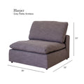 Harper Petite Grey Sectional 5 Seat Configuration Grey Wood Linen 5 Seat