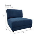 Summit Navy Modular Sectional 7 Seat Configuration Navy Wood Polyester 7 Seat