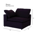 Harper Petite Navy Sectional 5 Seat Configuration Navy Wood Linen 5 Seat