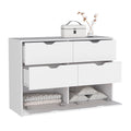 Basilea 4 Drawers Dresser, 2 Cabinets White White Bedroom Modern Particle Board Particle Board