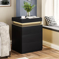 Led Black Nightstand Modern Multi Colour Led Night Table Bedside Tables For Bedroom, Living Room Black Particle Board