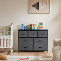 7 Storage Spaces, Assembled Wardrobe Lockers, Bedroom Furniture Lockers,Gray Gray Acacia Wood