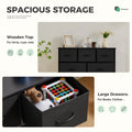 7 Storage Spaces, Assembled Wardrobe Lockers, Bedroom Furniture Lockers,Black Black Acacia Wood