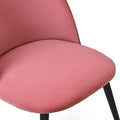 Pink Velvet Dining Chairs With Black Metal Legs, Set Of 4 Chairs Only Four Chairs Pink Dining Room Dry Clean Modern Dining Chairs Solid Back Set Of 4 Or More Foam Velvet