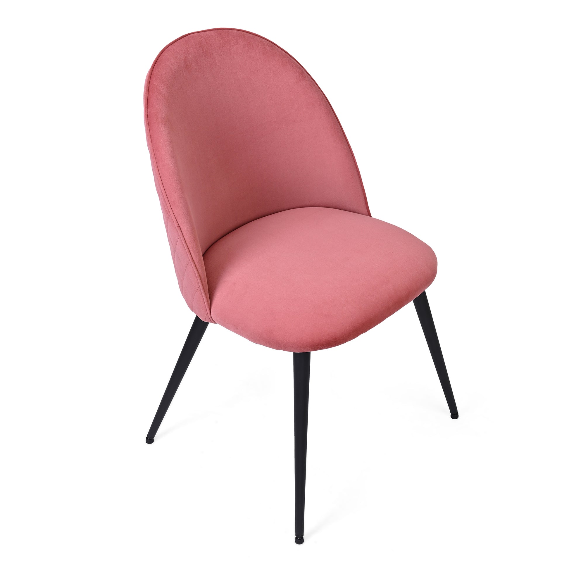 Pink Velvet Dining Chairs With Black Metal Legs, Set Of 4 Chairs Only Four Chairs Pink Dining Room Dry Clean Modern Dining Chairs Solid Back Set Of 4 Or More Foam Velvet