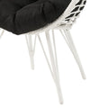 Black And White Patio Chair With Removable Cushion Yes Lounge White Black Garden & Outdoor Modern Wood Fabric