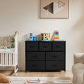 7 Storage Spaces, Assembled Wardrobe Lockers, Bedroom Furniture Lockers,Black Black Acacia Wood