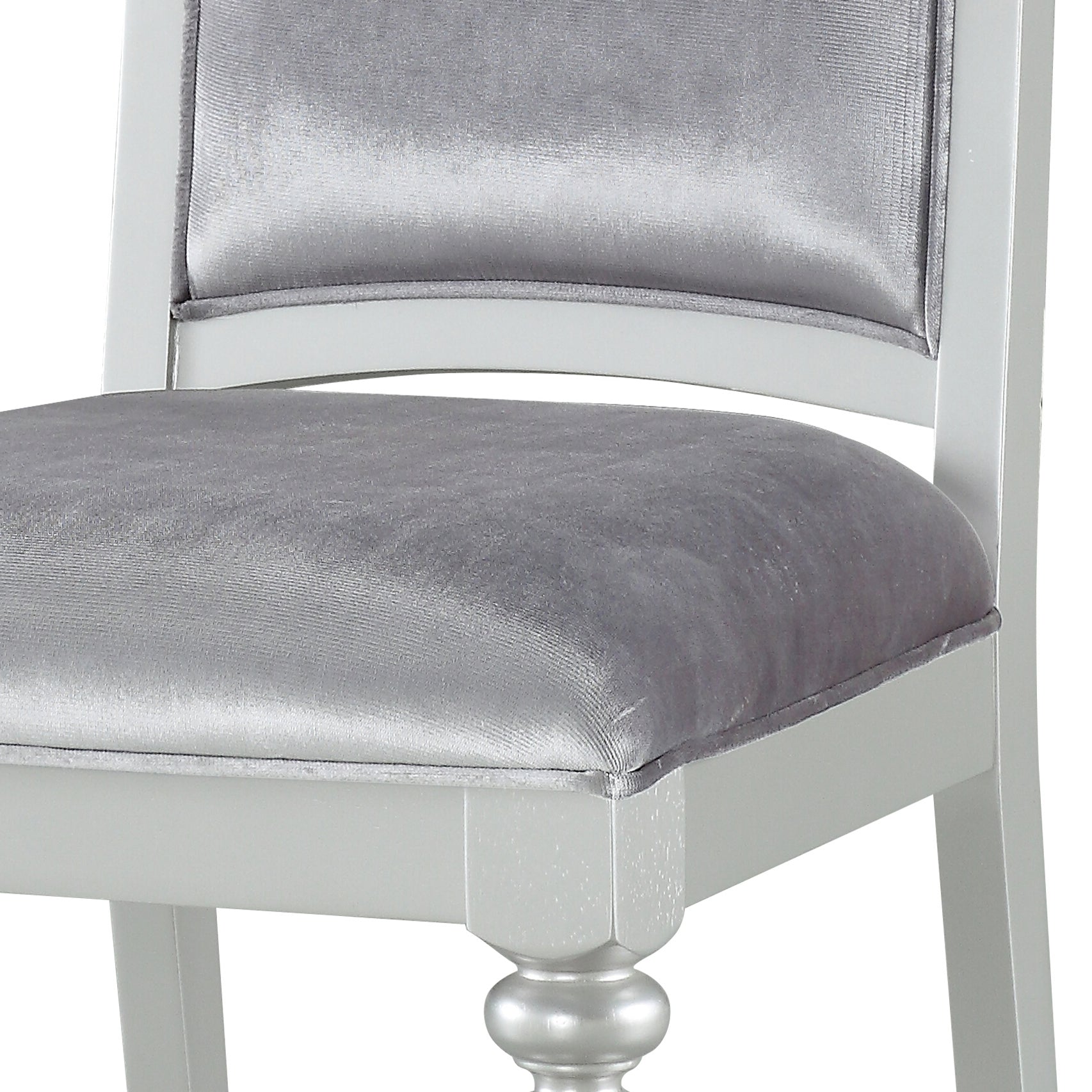 Grey And Platinum Upholstered Side Chairs Set Of