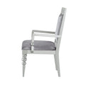 Grey And Platinum Upholstered Arm Chairs Set Of 2
