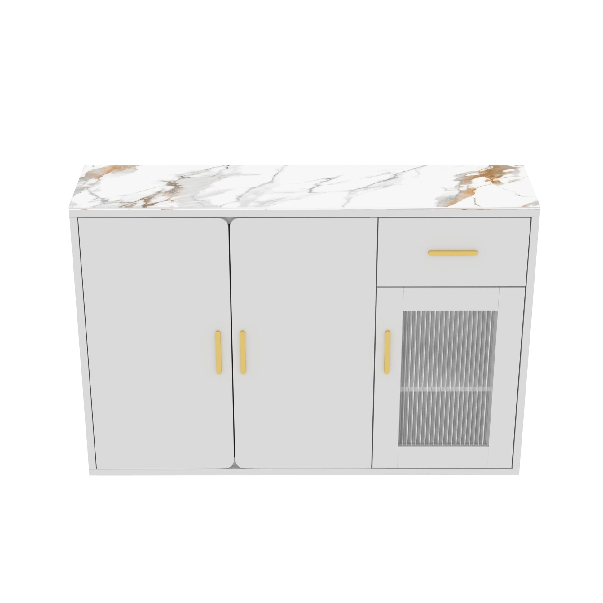 Wood Storage Cabinet, Modern Accent Buffet Cabinet, Free Standing Sideboard And Buffet Storage With Door Buffet Sideboard For Bedroom, Living Room, Kitchen Or Hallway White Mdf