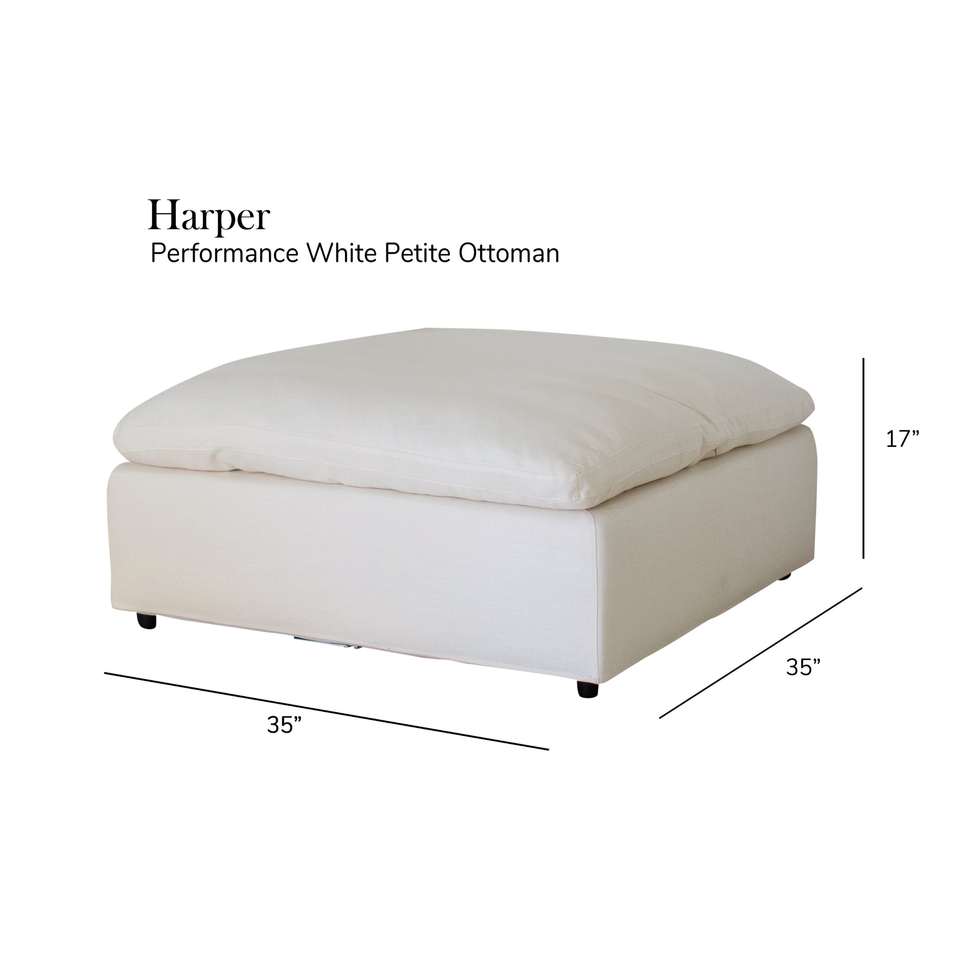 Harper Petite White Sectional 5 Seat L Shaped Configuration White Wood Linen 5 Seat