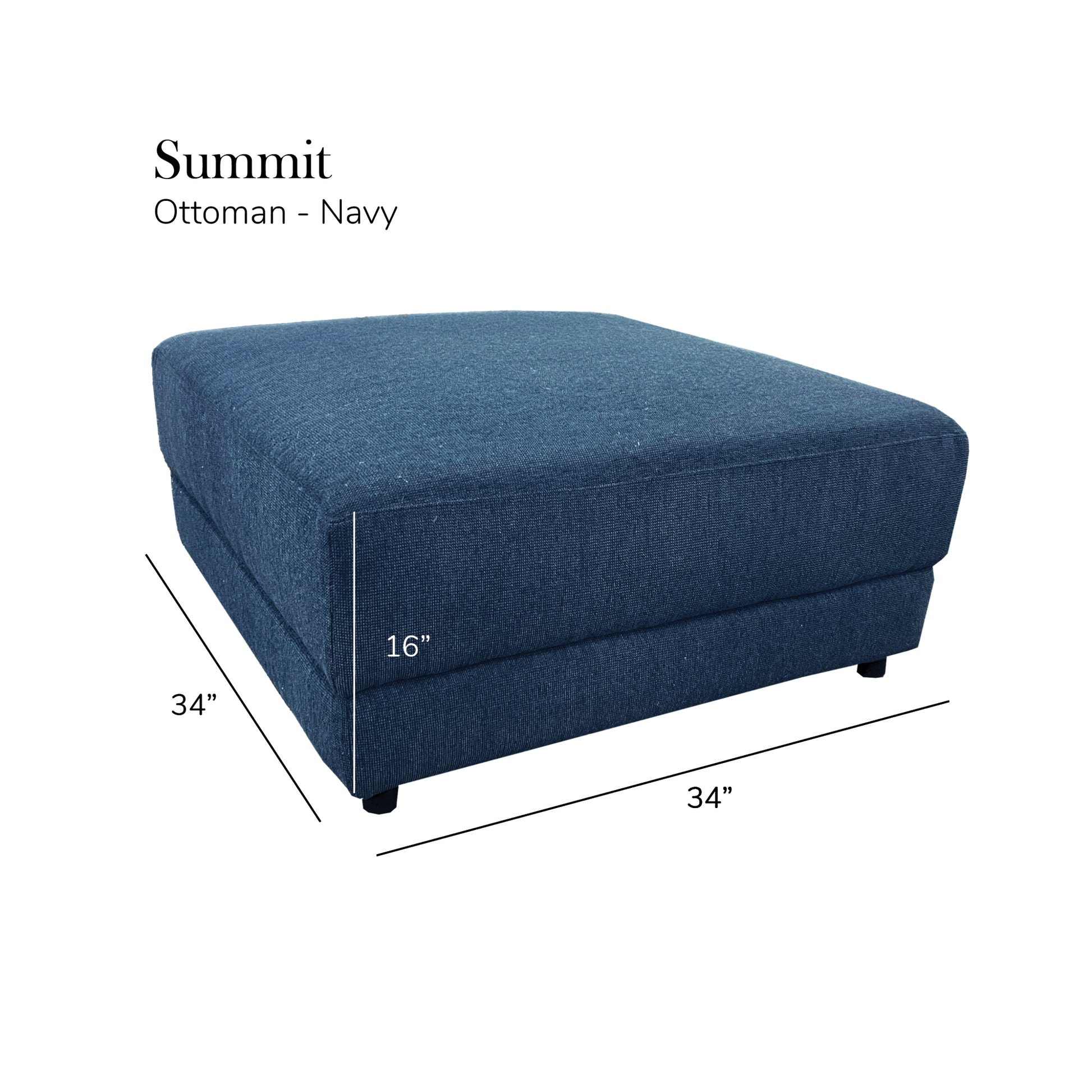 Summit Navy Modular Sectional 7 Seat Configuration Navy Wood Polyester 7 Seat