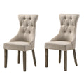 Beige And Reclaimed Grey Tufted Back Side Chairs Set Of 2 Solid Beige Grey Dining Room Foam Rectangular Rustic Side Chair Rubberwood Tufted Back Set Of 2 Wood Fabric