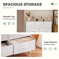 7 Storage Spaces, Assembled Wardrobe Lockers, Bedroom Furniture Lockers,White White Acacia Wood