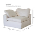 Harper Petite White Sectional 5 Seat L Shaped Configuration White Wood Linen 5 Seat