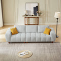 111.81''Convertible Sectional Sofa Couch, L Shaped Sofa With Fabric Couch,Modern Design Cream Style Marshmallow Sofa For Living Room And Office,Grey Light Grey Wood Fabric 3 Seat