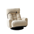 Adjustable Head And Waist, Game Chair, Lounge Chair In The Living Room, 360 Degree Rotatable Sofa Chair,Rotatable Seat Leisure Chair Deck Chair Beige Metal Soft Cotton Metal