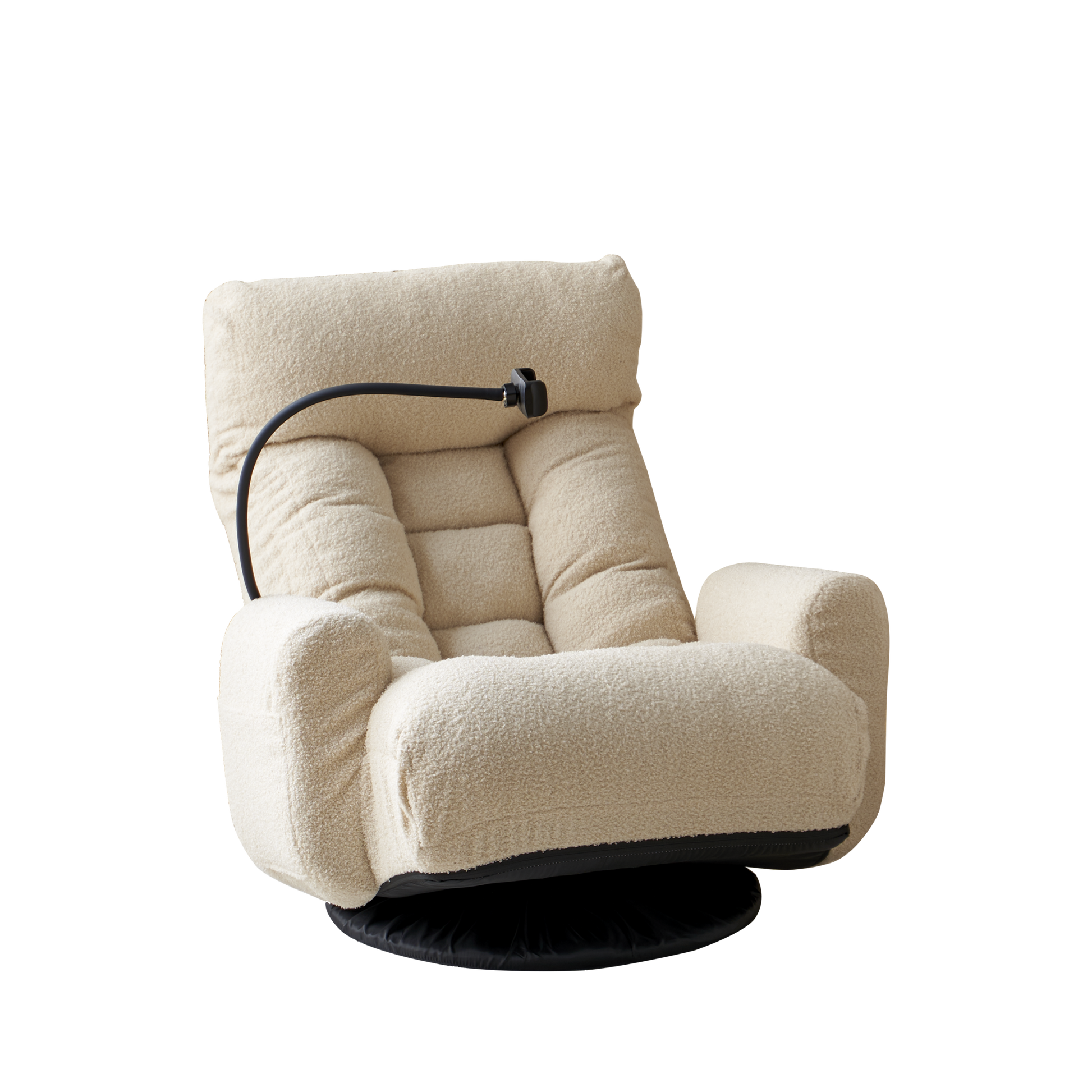 Adjustable Head And Waist, Game Chair, Lounge Chair In The Living Room, 360 Degree Rotatable Sofa Chair,Rotatable Seat Leisure Chair Deck Chair Beige Metal Soft Cotton Metal