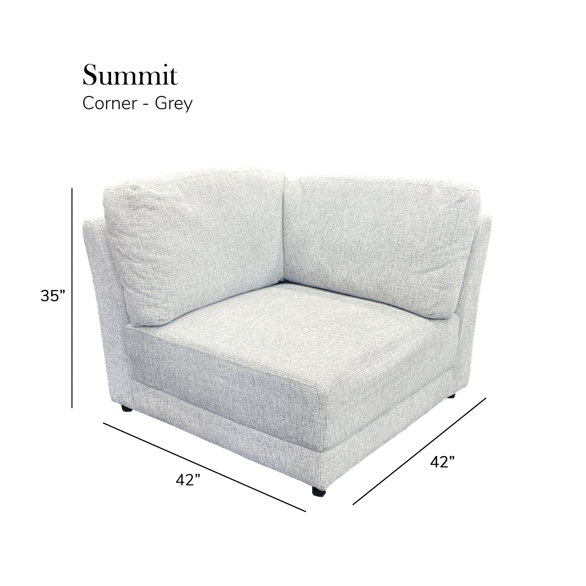 Summit Grey Modular Sectional 4 Seat Configuration Grey Wood Polyester 4 Seat