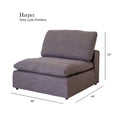 Harper Luxe Grey Sectional 5 Seat Configuration Grey Wood Linen 5 Seat