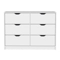 Basilea 4 Drawers Dresser, 2 Cabinets White White Bedroom Modern Particle Board Particle Board