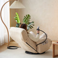 Adjustable Head And Waist, Game Chair, Lounge Chair In The Living Room, 360 Degree Rotatable Sofa Chair,Rotatable Seat Leisure Chair Deck Chair Beige Metal Soft Cotton Metal