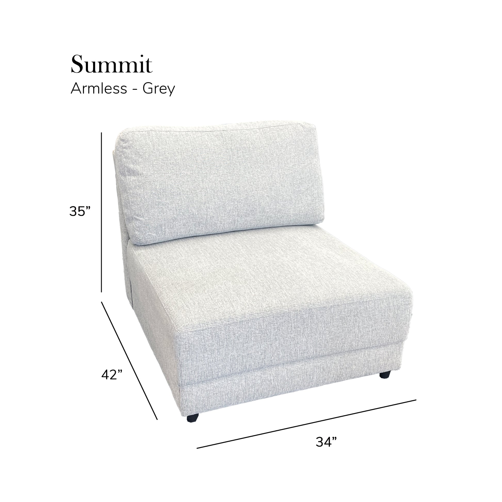 Summit Grey Modular Sectional 5 Seat Configuration Grey Wood Polyester 5 Seat