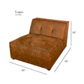 Logan Pet Friendly 4 Piece Sectional Brown Wood Microsuede 4 Seat