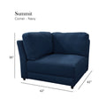 Summit Navy Modular Sectional 6 Seat Configuration Navy Wood Polyester 6 Seat