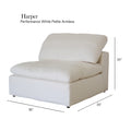 Harper Petite White Sectional 6 Seat Configuration White Wood Linen 6 Seat