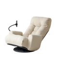 Adjustable Head And Waist, Game Chair, Lounge Chair In The Living Room, 360 Degree Rotatable Sofa Chair,Rotatable Seat Leisure Chair Deck Chair Beige Metal Soft Cotton Metal