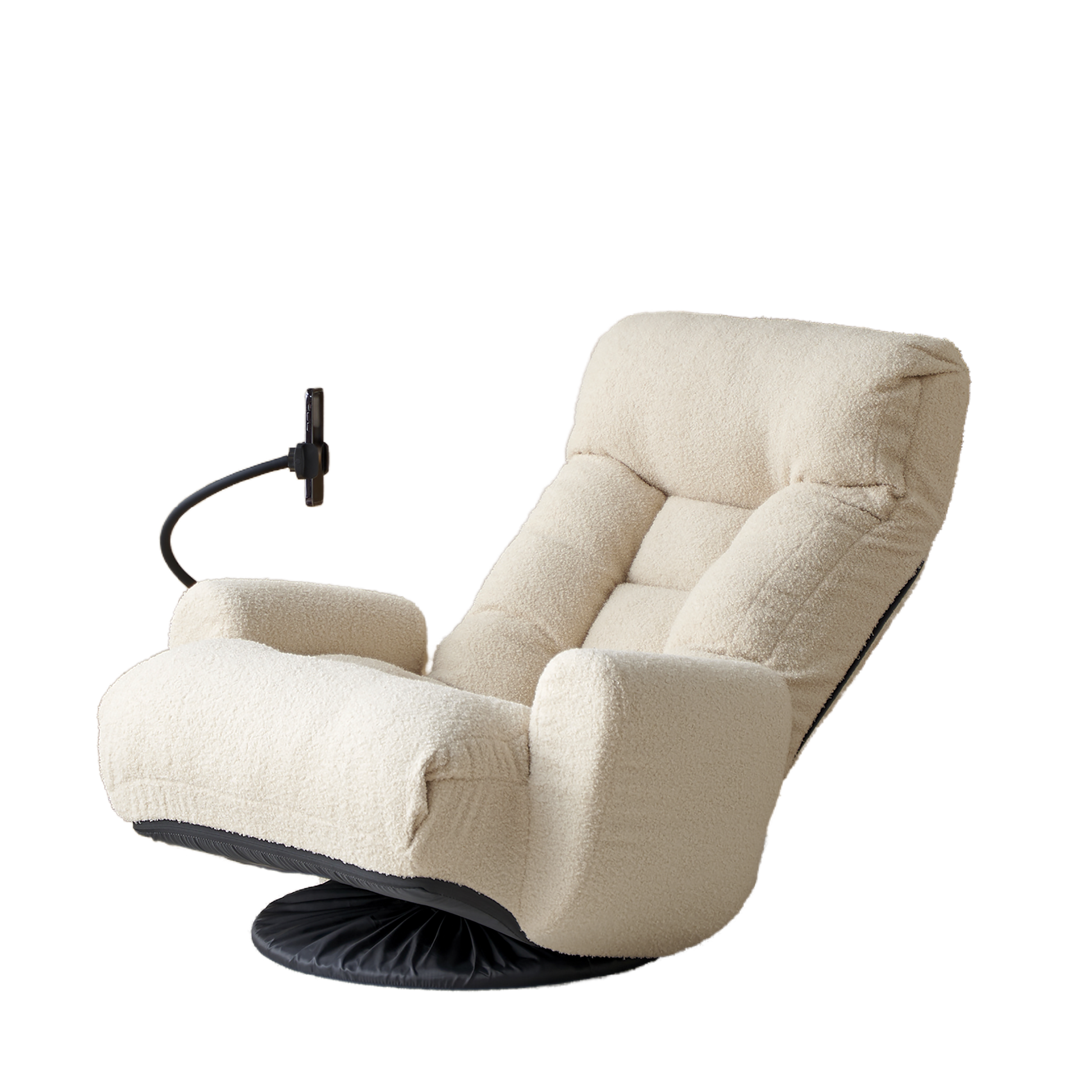 Adjustable Head And Waist, Game Chair, Lounge Chair In The Living Room, 360 Degree Rotatable Sofa Chair,Rotatable Seat Leisure Chair Deck Chair Beige Metal Soft Cotton Metal