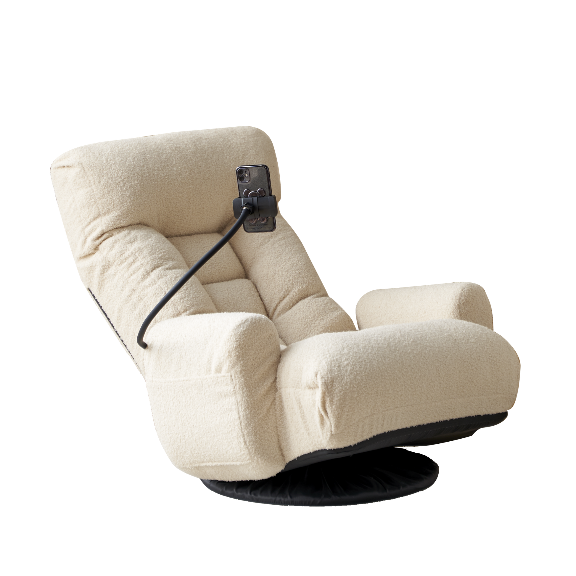 Adjustable Head And Waist, Game Chair, Lounge Chair In The Living Room, 360 Degree Rotatable Sofa Chair,Rotatable Seat Leisure Chair Deck Chair Beige Metal Soft Cotton Metal