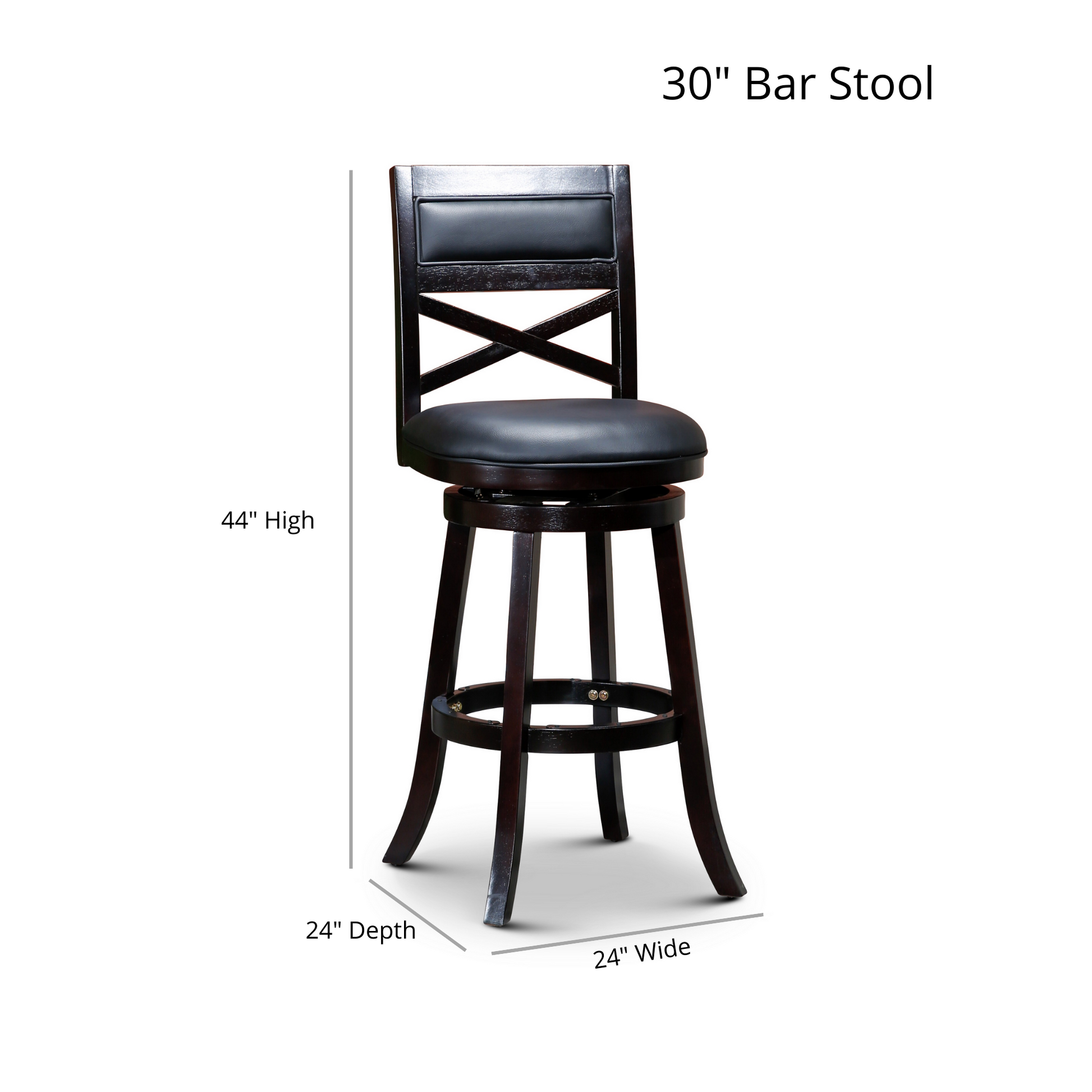 30" Bar Height X Back Swivel Stool, Cherry Finish, Beige Fabric Seat Cherry Fabric
