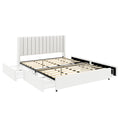 Same As B083119691 Anda Queen Size Ivory Boucle Upholstered Platform Bed With Patented 4 Drawers Storage, Tufted Headboard, Wooden Slat Mattress Support, No Box Spring Needed Box Spring Not Required Queen Ivory Bedroom
