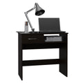 Vizcaya Home Office Set, Single Drawer, Keyboard Tray,Bookcase Black Black Computer Desk Bedroom Modern Freestanding Rectangular Open Storage Desk Rectangular Particle Board Particle Board