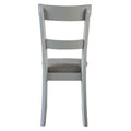 Two Tone Grey And Pearl Grey Ladder Back Side Chairs Set Of 2 Solid Grey Dining Room Foam Rectangular Glam Side Chair Rubberwood Ladder Back Set Of 2 Wood Fabric