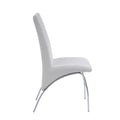 White And Chrome Armless Solid Back Side Chair Set Of 2 Solid Silver White Dining Room Foam Rectangular Contemporary Side Chair Solid Back Set Of 2 Faux Leather