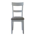 Two Tone Grey And Pearl Grey Ladder Back Side Chairs Set Of 2 Solid Grey Dining Room Foam Rectangular Glam Side Chair Rubberwood Ladder Back Set Of 2 Wood Fabric