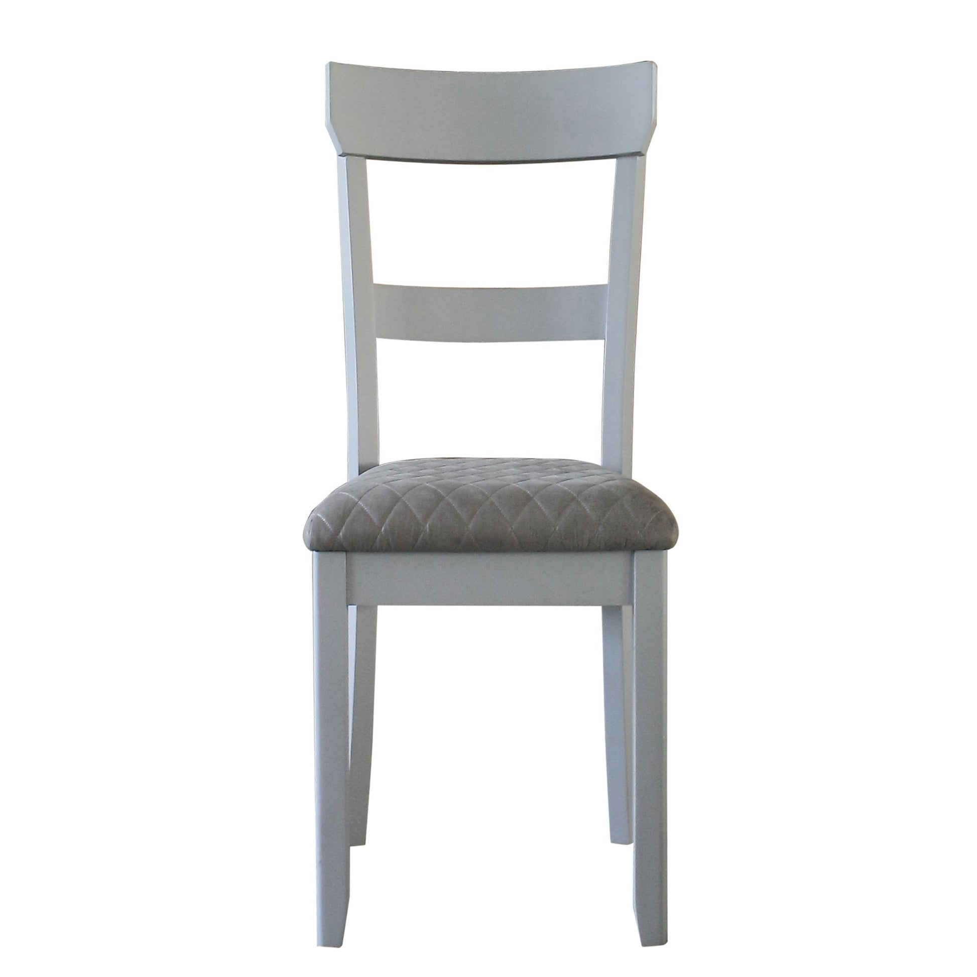 Two Tone Grey And Pearl Grey Ladder Back Side Chairs Set Of 2 Solid Grey Dining Room Foam Rectangular Glam Side Chair Rubberwood Ladder Back Set Of 2 Wood Fabric