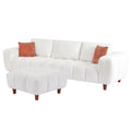 Convertible Sectional Sofa Couch, L Shaped Sofa With Fabric Couch,Modern Design Cream Style Marshmallow Sofa For Living Room And Office,White White Wood Fabric 3 Seat