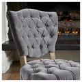 Kd Tufted Chair Wthr Set Of 2 Grey Mdf